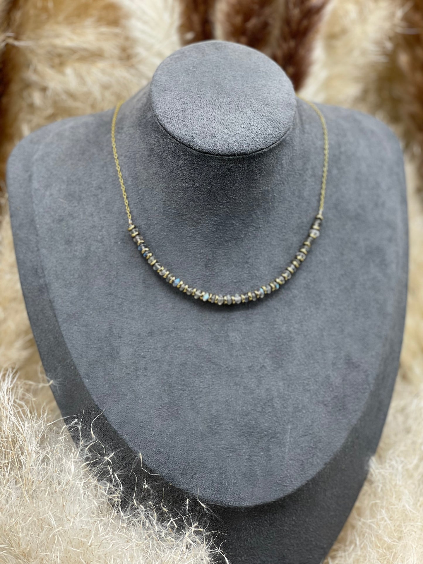 Collier Elara - Labradorite et hématite doré