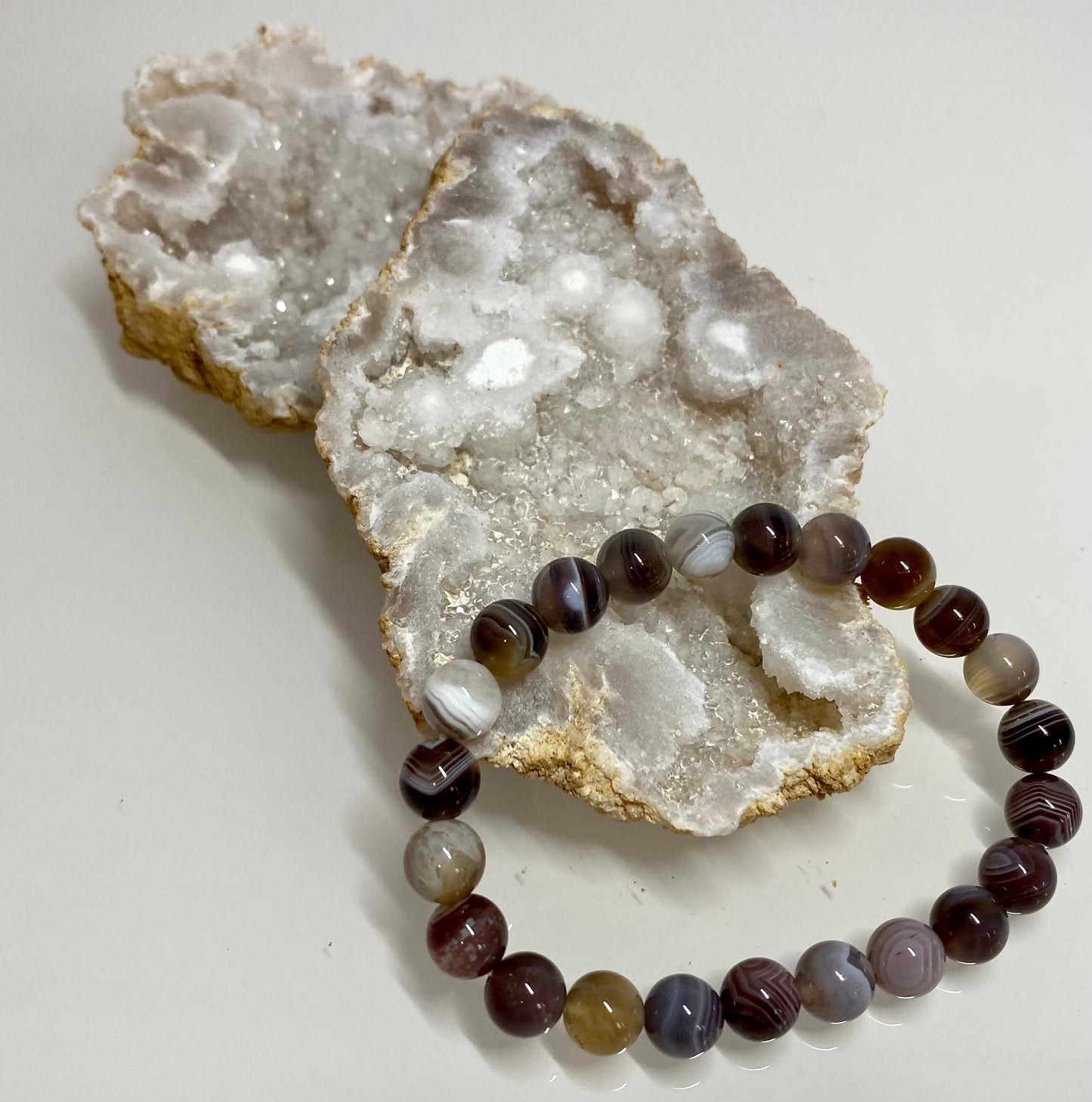 Bracelet Agate du Botswana - pierre de lithotherapie calme