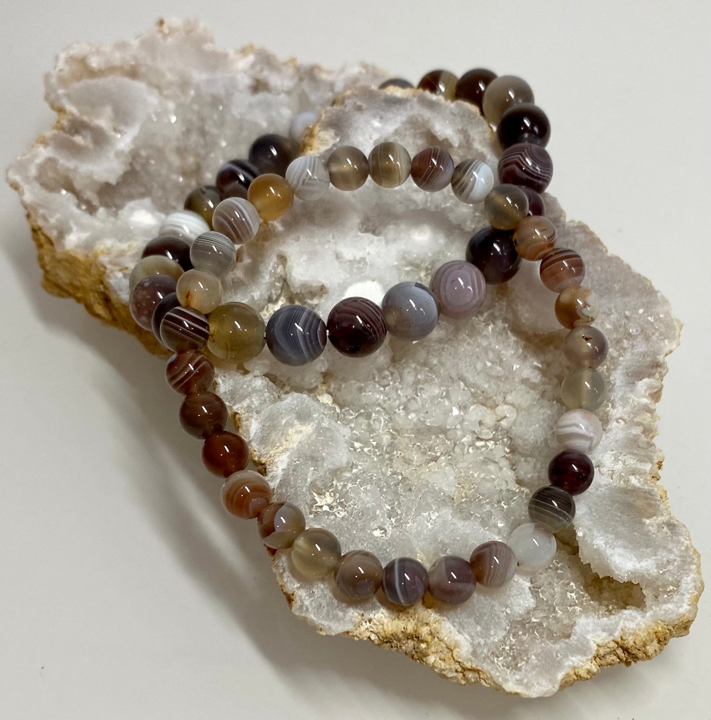 Bracelet Agate du Botswana - pierre de lithotherapie calme