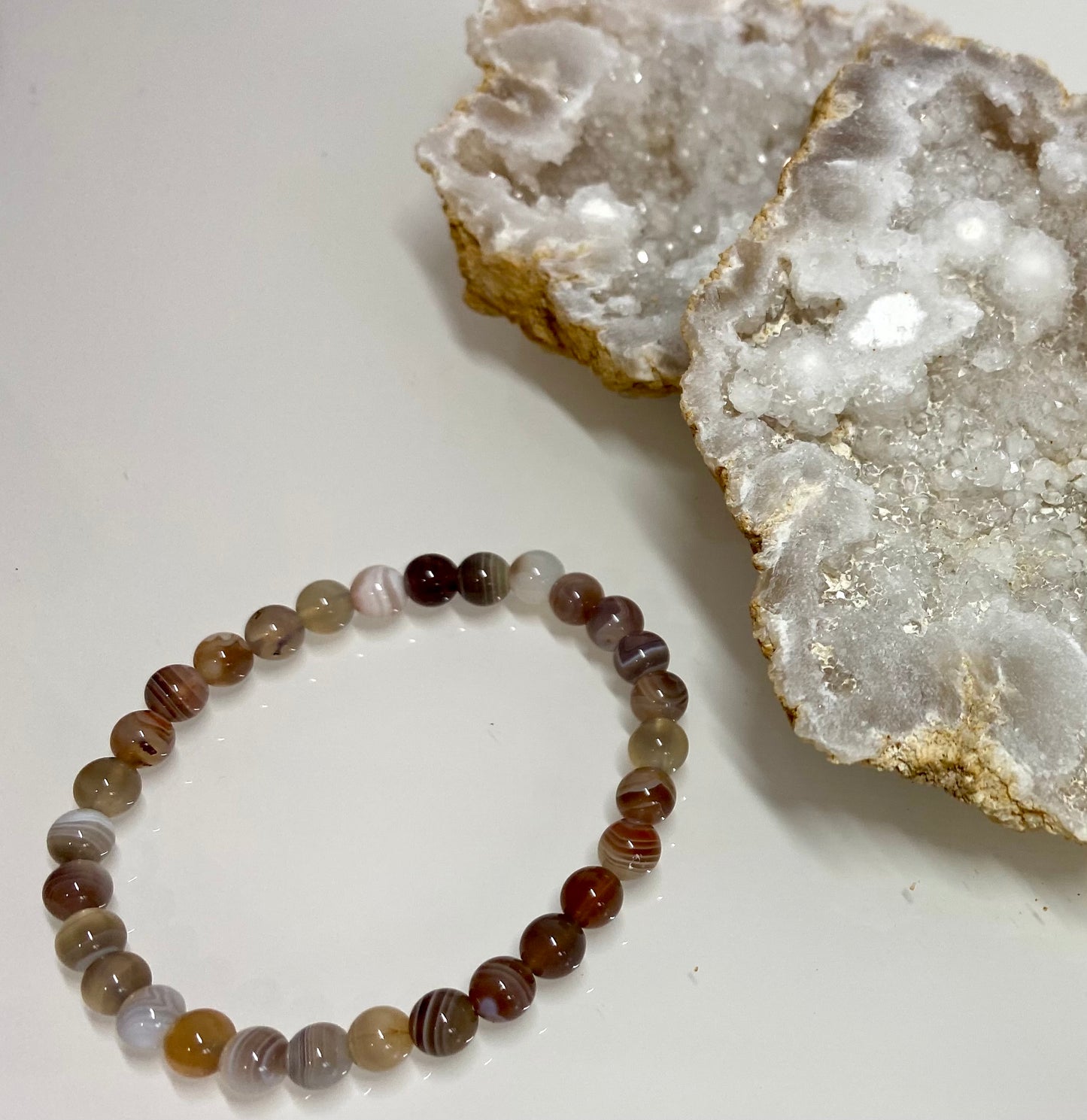 Bracelet Agate du Botswana - pierre de lithotherapie calme