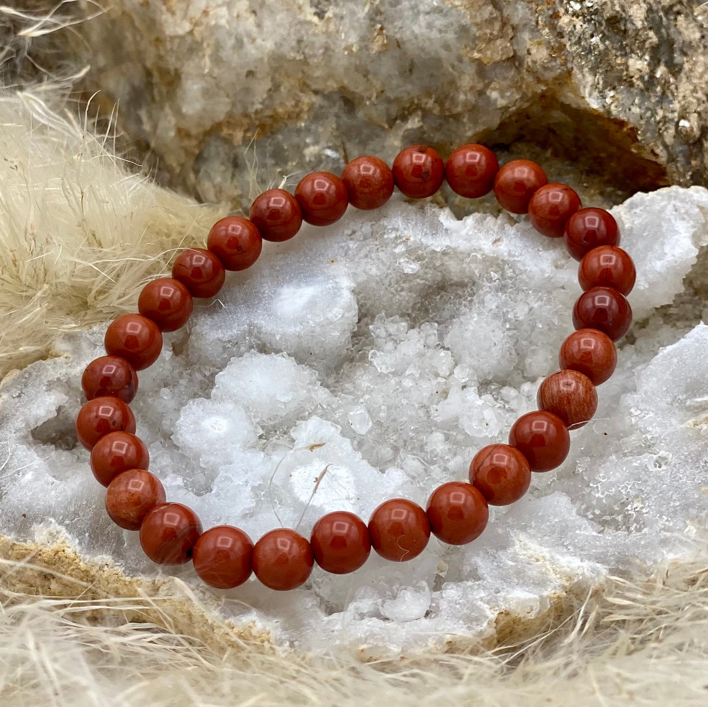 Bracelet Jaspe rouge - Pierre d'ancrage et meditation