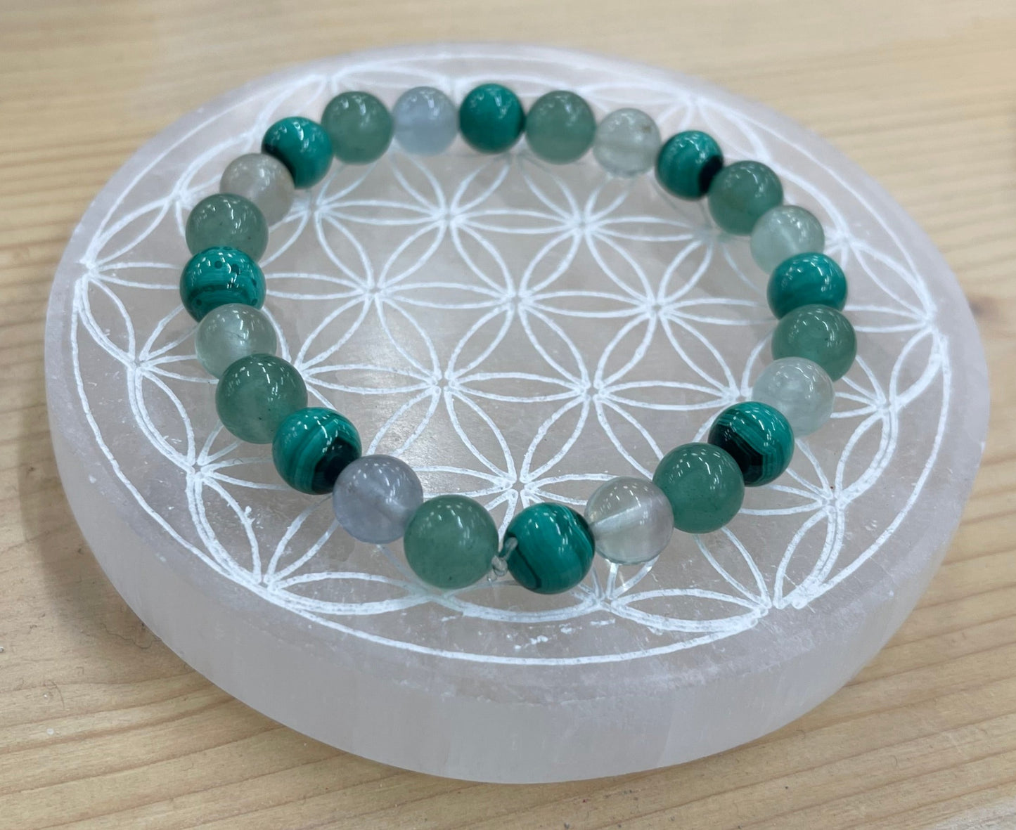 Bracelet astrologie signe balance - Aventurine, fluorite verte & malachite